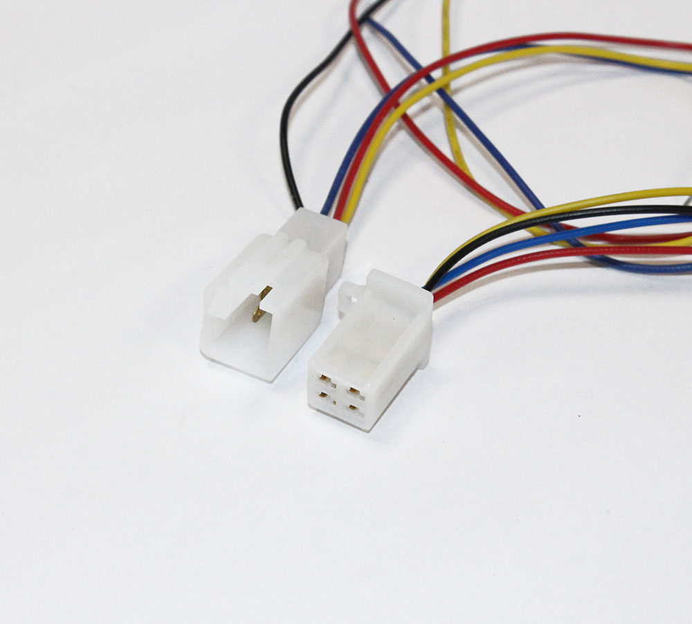 Коннектор 4pin с проводами 300мм (шт+гн) 4*0,мм2, 4*30см '1009 AWG24